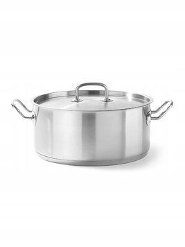 Каструля з нержавіючої сталі низька з кришкою Kitchen Line, 7.3 л, HENDI 836033 836033 фото