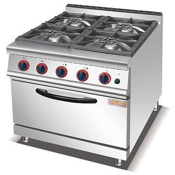Плита газова промислова з електричною духовкою GoodFood GP4AFLNG 33709 фото
