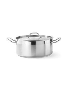 Каструля з нержавіючої сталі низька з кришкою, HENDI Profi Line, 7.5 л, 830505 830505 фото